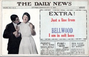 Postcard PA Bellwood couple newspaper I am in soft here