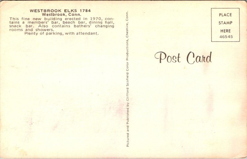 Westbrook Elks 1784 Building, Westbrook CT Vintage Postcard T79