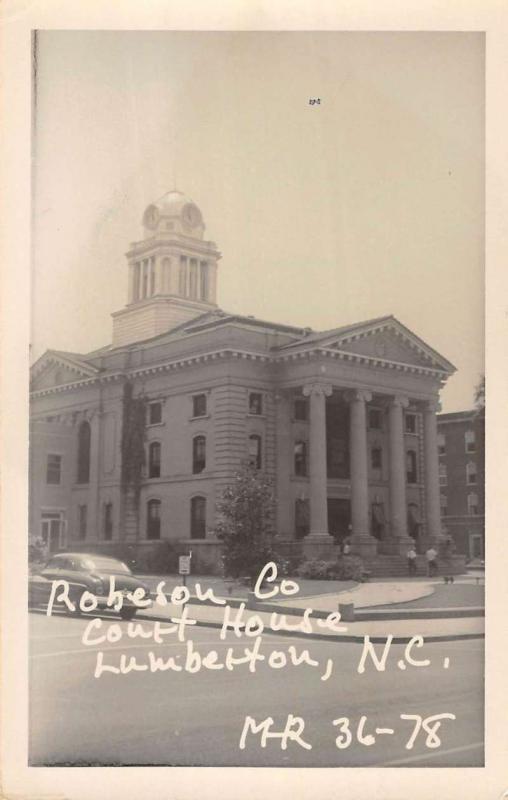 Lumberton North Carolina Robeson Court House Real Photo Antique Postcard K81724