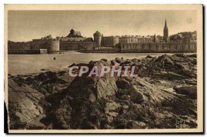 Old Postcard Saint Malo The city view from Fort National