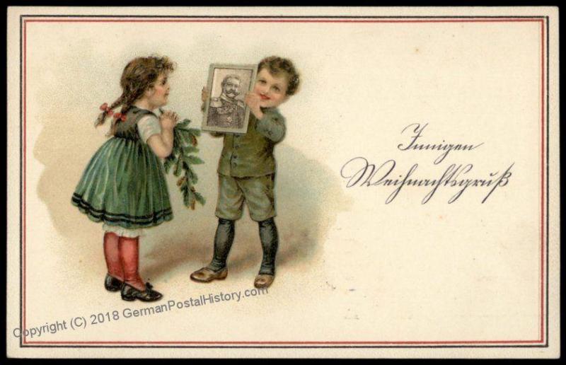 Germany WWI General von Hindenburg Child Humor Jux Kitsche Patriotic PPC 70091