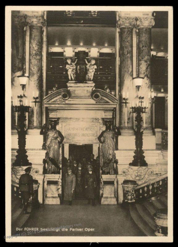 3rd Reich Germany Hitler Paris Opera  RPPC Hoffmann W22 Propaganda Card 89001