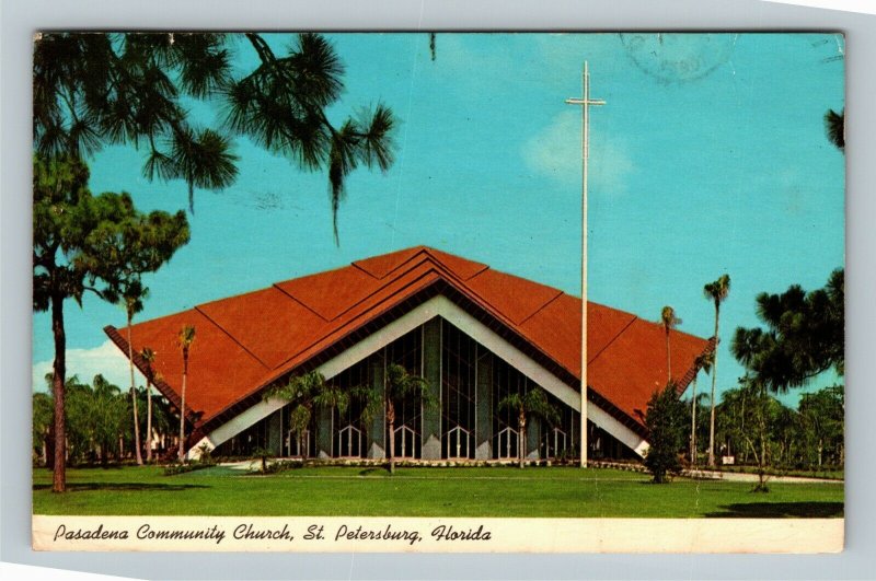 Pasadena Community Church, Vintage St Petersburg Florida Postcard 