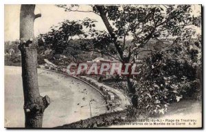 Old Postcard Perros Guirec Trestraou Beach to charts of the Montee de la Clarte