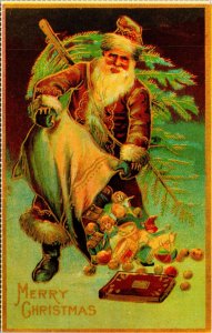 VINTAGE POSTCARD REPLICA REPRODUCTION SANTA CLAUS REPRO MERRIMACK SERIES NO. 3