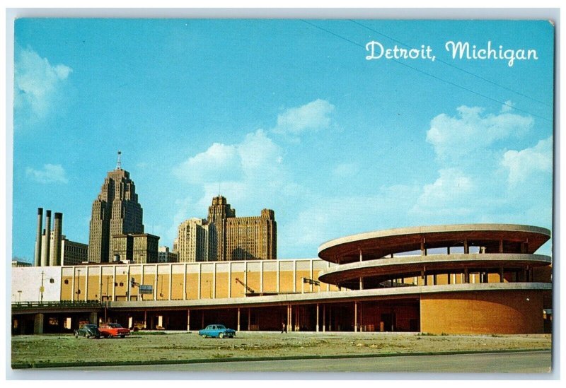 c1960's Cobo Hall And Skyline Detroit Michigan MI, Spiral Ramp Vintage Postcard