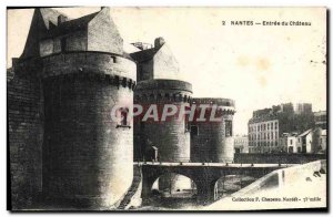 Old Postcard Nantes Entree Du Chateau