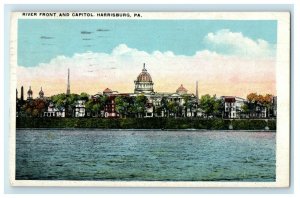 1923 River Front And Capitol Harrisburg Pennsylvania PA Vintage Postcard 