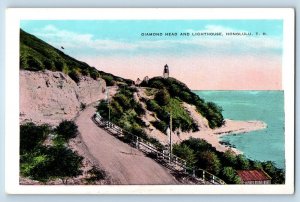 Honolulu Hawaii Postcard Diamond Head Lighthouse Exterior c1940 Vintage Antique