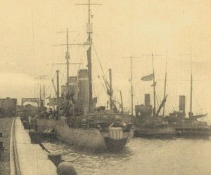 Military Belgium The Ruins Of Zeebrugge Minesweepers WW1 Postcard 07.67