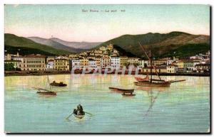 Old Postcard San Remo Port Boat