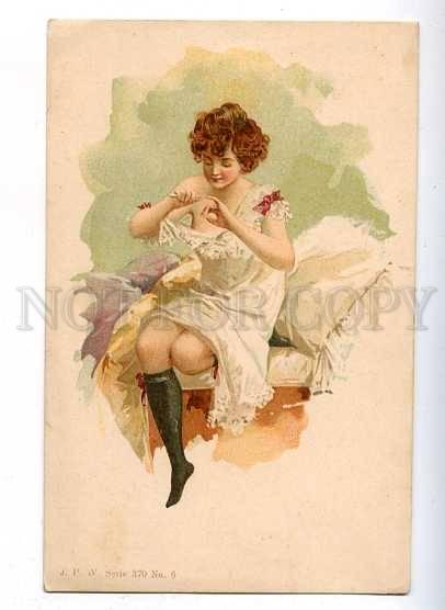 184830 Morning Lady MANICURE Belle Vintage LITHO color PC