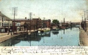 Dock Street Schenectady, New York, NY USA Canal 1911 light crease, yellowing ...