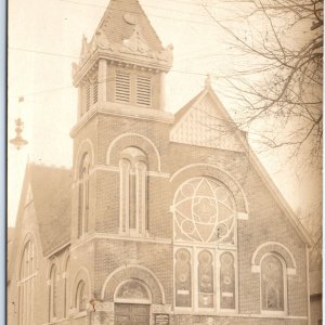 c1910s Council Bluffs, IA RPPC Beautiful Evangelical Church Real Photo A147