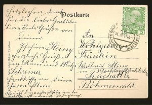 Austria Postmarked 1911 Winterberg Madchenburgerschule Hollub Postcard