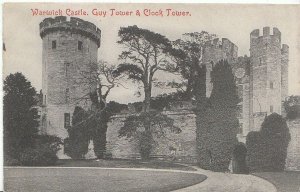 Warwickshire Postcard - Warwick Castle - Guy Tower & Clock Tower  2728