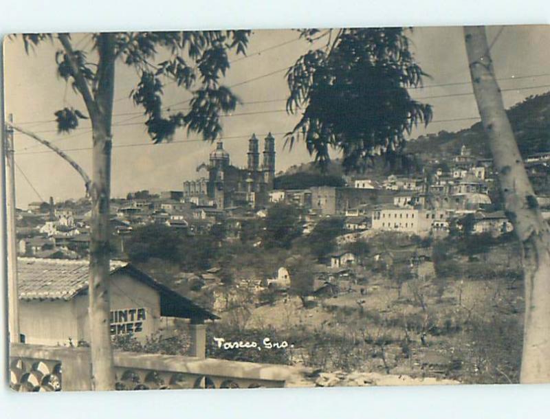 old rppc WIDE PANORAMIC VIEW OF TOWN Taxco - Guerrero Mexico HM1921