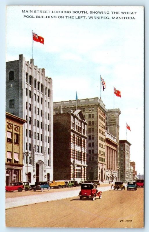 WINNIPEG, Manitoba Canada ~ MAIN STREET SCENE c1920s Cars Valentine Co. Postcard