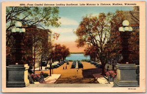 Madison Wisconsin, From Capitol Entrance, Looking Lake Monona, Vintage Postcard