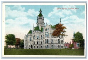 Warren Ohio Postcard View Of Court House Building c1930's Posted Vintage