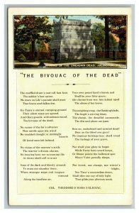 Vintage 1920's Postcard Bivouac of the Dead Poem - Tomb Unknown Soldier Virginia