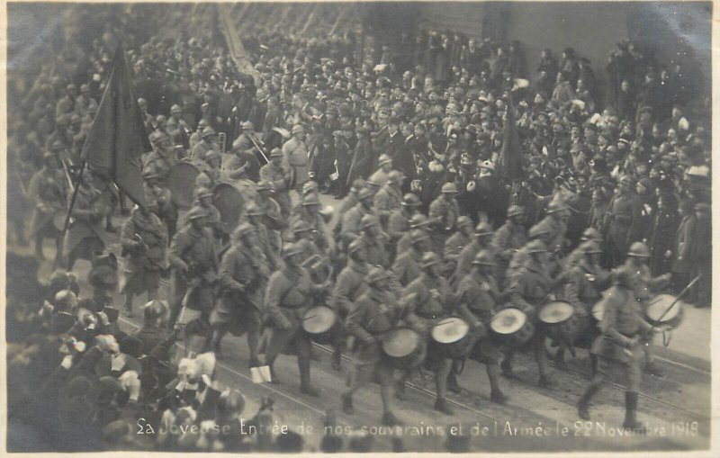 The joyful entry of our sovereigns and the army into Brussels Belgium 1918