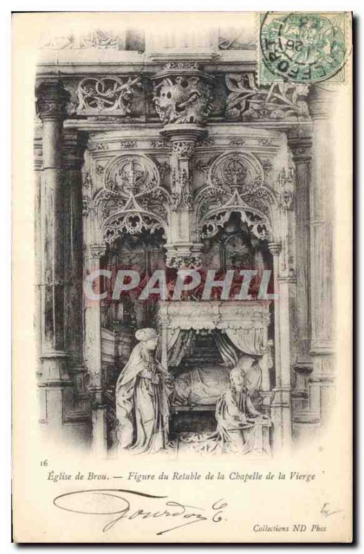 Postcard Ancient Church of Brou Figure of Altarpiece of the Chapel of the Virgin