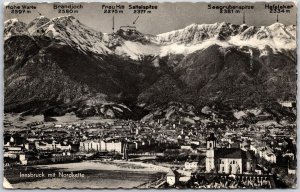 Innsbruck Mit Nordkette Austria Mountain Alps Buildings Houses Postcard