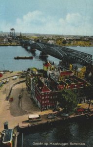 Netherlands Rotterdam Gezicht op Maasbruggen Plantage Postcard 09.00