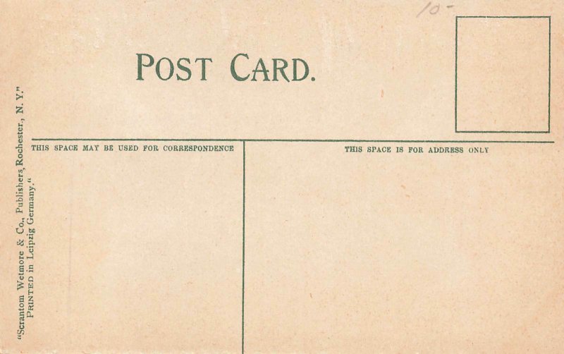 Syracuse NY Empire State Express Crossing Storefronts Train Postcard