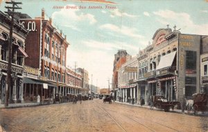 ALAMO STREET SAN ANTONIO TEXAS CUTLERY STORE POSTCARD (c. 1910)