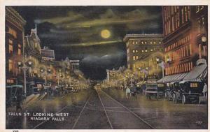 New York Niagara Falls Falls Street Looking West At Night