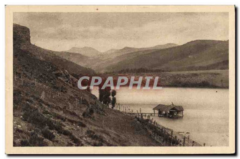 Old Postcard The area of ??the Cevennes The Lake Issarles and Mezenc