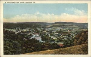 Warren PA From the Hills c1920 Postcard