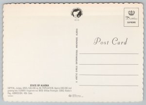 Alaska~Pictorial State Map & Totem 49th State~Continental Postcard 