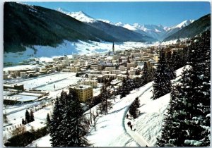 Postcard - View of the Höhenpromenade and ice rinks - Davos, Switzerland