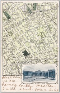 British Museum London England Map Bartholomew John Walker Postcard H80