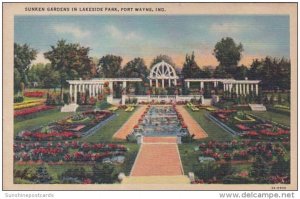 Indiana Fort Wayne Sunken Gardens In Lakeside Park 1959 Curteich