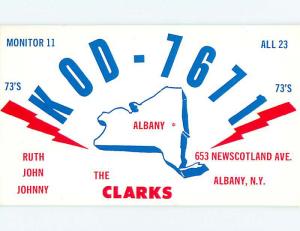 comic - QSL CB HAM RADIO CARD Albany New York NY t9220