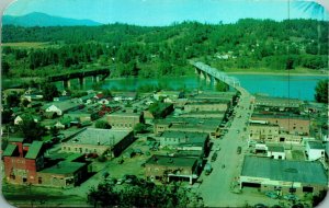 Aerial View Bonners Ferry Idaho ID UNP Chrome Postcard B1