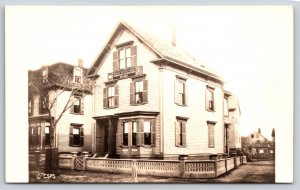 RPPC~Lynn MA~Mary Baker Eddy Christian Scientists Home~Fence~Sign~1931 Postcard