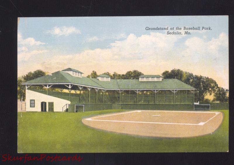 SEDALIA MISSOURI WPA LIBERTY PARK BASEBALL STADIUM GRANDSTAND OLD POSTCARD