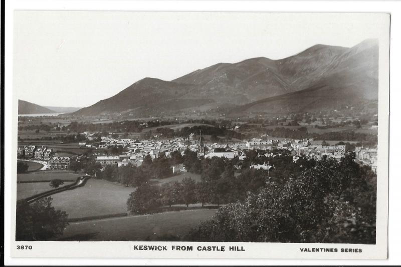 Keswick From Castle Hill RP PPC, Unposted, Valentines XL Series no 3870