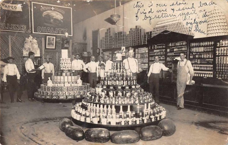 General Store Interior Grocery Food Display Real Photo Vintage Postcard AA5552