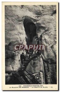 Old Postcard Chamonix Glacier Des Bossons Ice Cave