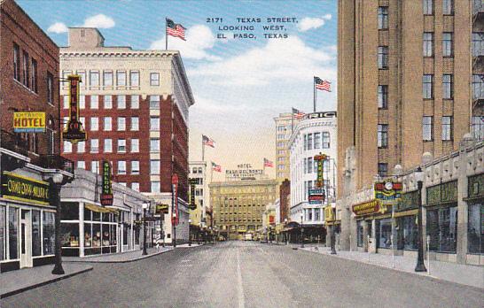 Texas El Paso Texas Street Looking West