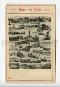 428346 GERMANY Gruss vom RHEIN Vintage multi-views collage postcard