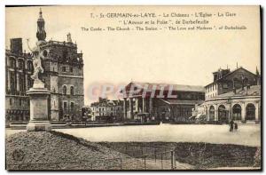 Postcard Old St Germain Laye and Chateau La Gare The Church L Love and Madness