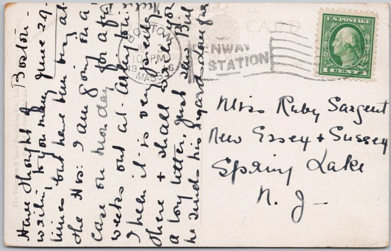 Vintage Shipping at Bridgewater NS Lithograph Postcard Circa 1916 H81 as is