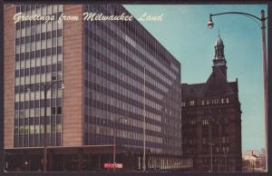 Greetings From Milwaukee,WI,Municipal Building Postcard BIN